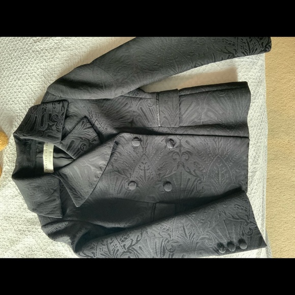 Charles Nolan black brocade double breasted jacket - Picture 4 of 4